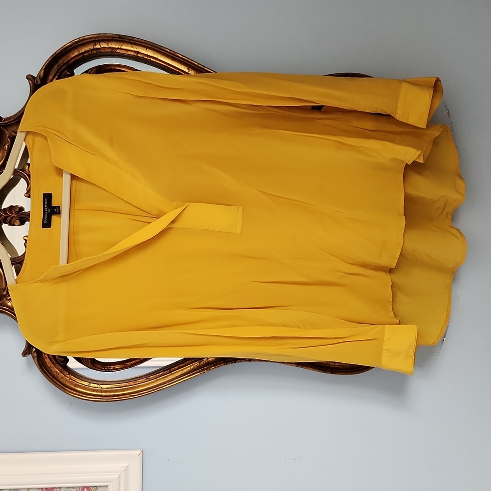 Yellow silk banana republic top